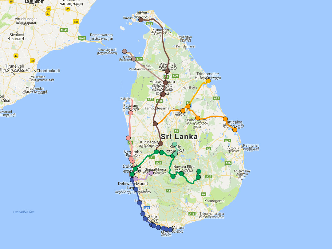 Sri Lanka Railway Networks Map